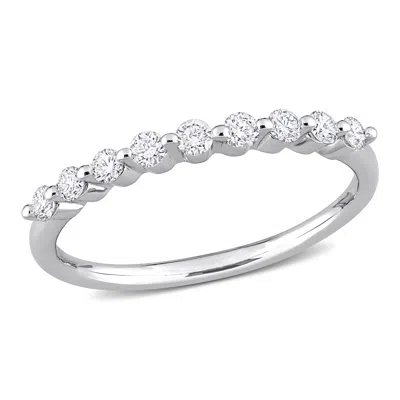 Created Forever 1/3ct Tw Lab-grown Diamond Semi-eternity Ring In Platinum Silver In White