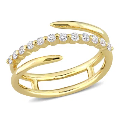 Created Forever 1/4ct Tw Lab-grown Diamond Coil Ring In 18k Yellow Gold Plated Sterling Silver