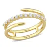 Created Forever 1/4ct Tw Lab-grown Diamond Coil Ring In 18k Yellow Gold Plated Sterling Silver In Silver
