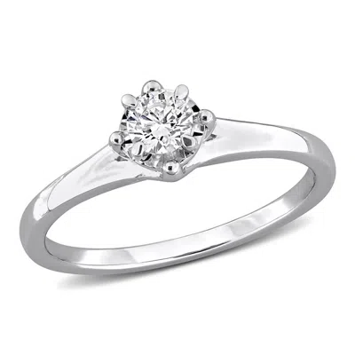 Created Forever 1/4ct Tw Lab-grown Diamond Solitaire Engagement Ring In Sterling Silver In ["white"]