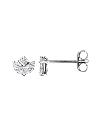 Created Forever 14k 0.24 Ct. Tw. Lab-grown Diamond Stud Earrings In Silver
