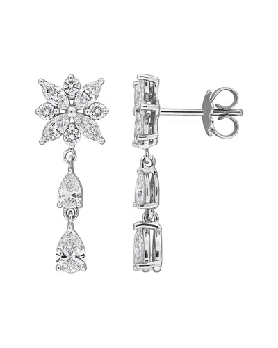 Created Forever 14k 0.60 Ct. Tw. Lab-grown Diamond Drop Earrings In Silver