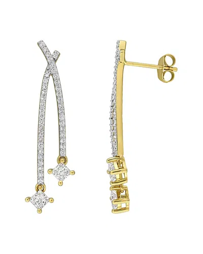 Created Forever 14k 0.64 Ct. Tw. Lab-grown Diamond Double Strand Drop Earrings In Metallic