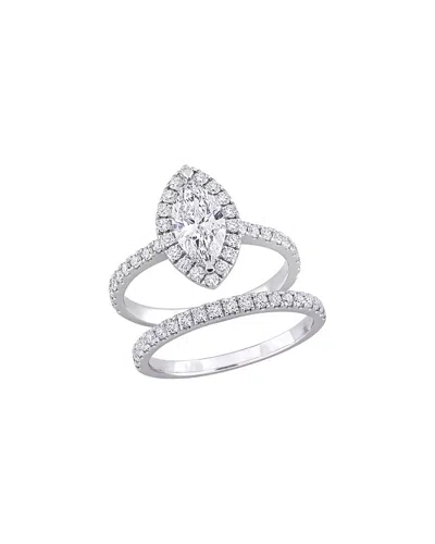 Created Forever 14k 0.75 Ct. Tw. Lab-grown Diamond Bridal Ring Set In Metallic