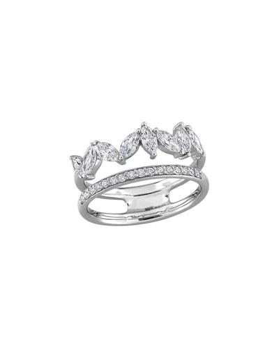 Created Forever 14k 0.80 Ct. Tw. Lab-grown Diamond Open Design 2-row Ring In White