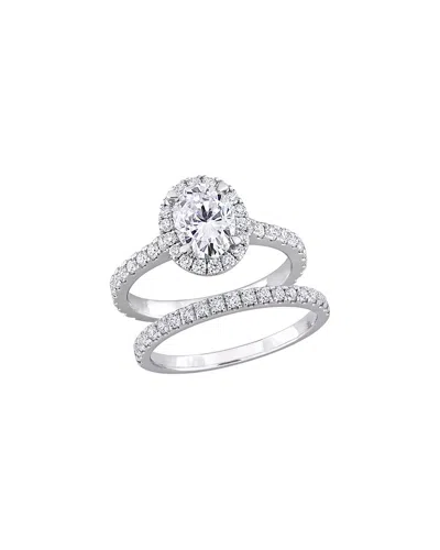Created Forever 14k 1.25 Ct. Tw. Lab-grown Diamond Bridal Ring Set In Metallic