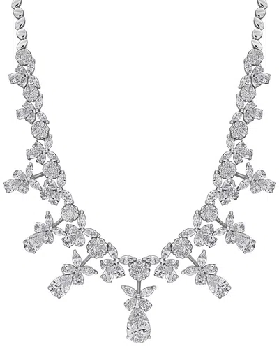 Created Forever 14k 1.50 Ct. Tw. Lab-grown Diamond Bib-style Floral Toggle  Necklace In Pink