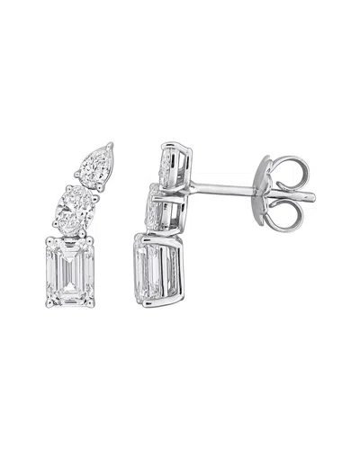 Created Forever 14k 1.50 Ct. Tw. Lab-grown Diamond Drop Earrings In Silver
