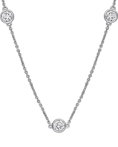 Created Forever 14k 1.80 Ct. Tw. Lab-grown Diamond Station Necklace In Pink