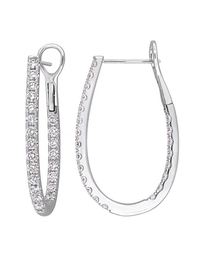 Created Forever 14k 2.20 Ct. Tw. Lab-grown Diamond Hoop Earrings In Metallic
