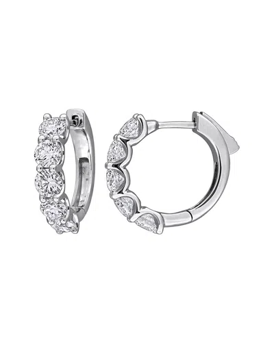 Created Forever 14k 2.50 Ct. Tw. Lab-grown Diamond Hoop Earrings In Silver