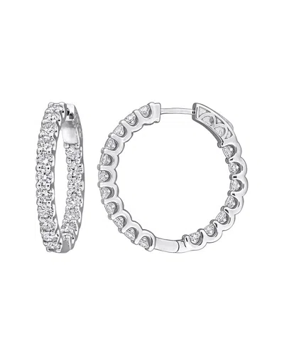 Created Forever 14k 3.60 Ct. Tw. Lab-grown Diamond Hoop Earrings In Metallic