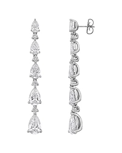 Created Forever 14k 4.00 Ct. Tw. Lab-grown Diamond Drop Earrings In Silver