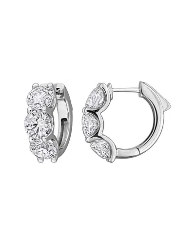 Created Forever 14k 4.80 Ct. Tw. Lab-grown Diamond Hoop Earrings In Silver