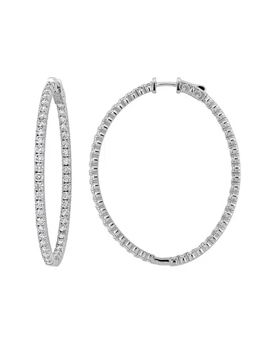 Created Forever 14k 5.76 Ct. Tw. Lab-grown Diamond Hoop Clip-on Earrings In Silver