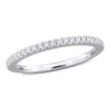 Created Forever 1/5ct Tdw Lab-created Diamond And Tsavorite Accent Semi-eternity Ring In 14k White G In White