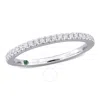 Created Forever 1/5ct Tdw Lab-created Diamond And Tsavorite Accent Semi-eternity Ring In 14k White G In White