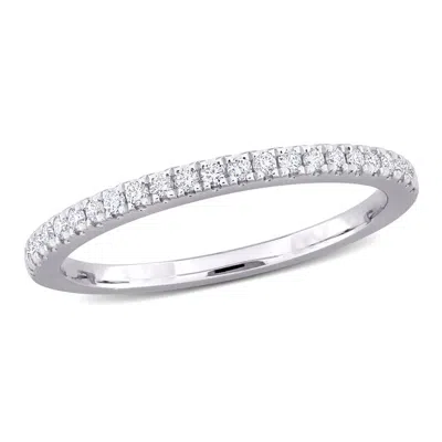 Created Forever 1/5ct Tdw Lab-created Diamond And Tsavorite Accent Semi-eternity Ring In 14k White G In Metallic