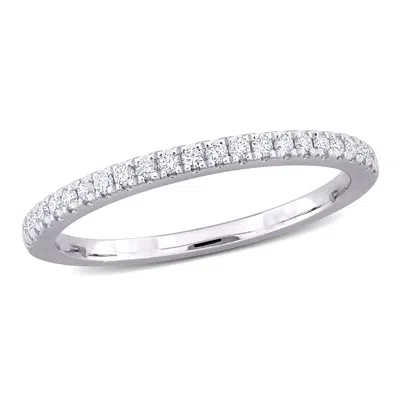Created Forever 1/5ct Tw Lab-grown Diamond Semi-eternity Anniversary Ring In 14k White Gold In Silver