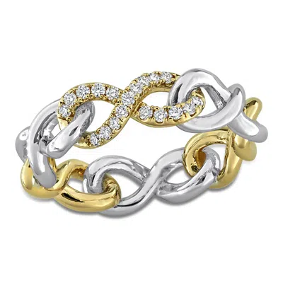 Created Forever 1/5ct Tw Lab-grown Diamond Infinity Ring In Two-tone Sterling Silver In ["two Tone"]