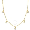 CREATED FOREVER CREATED FOREVER 1/6 CT TGW LAB CREATED DIAMOND STATION NECKLACE IN 18K YELLOW GOLD PLATED STERLING S