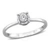 Created Forever 1/6ct Tw Lab-grown Diamond Halo Engagement Ring In 18k White Gold In White