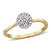 Created Forever 1/6ct Tw Lab-grown Diamond Halo Engagement Ring In 18k Yellow Gold In Yellow