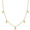 Created Forever 1/6ct Tw Lab-grown Diamond Station Necklace 18k Yellow Silver-16 In In Silver