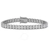 Created Forever 17 1/6ct Tw Oval-cut Lab-grown Diamond Tennis Bracelet In 18k White Gold In Metallic