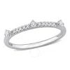 CREATED FOREVER CREATED FOREVER 1/7 CT TGW LAB CREATED DIAMOND SEMI-ETERNITY RING IN PLATINUM PLATED STERLING SILVER