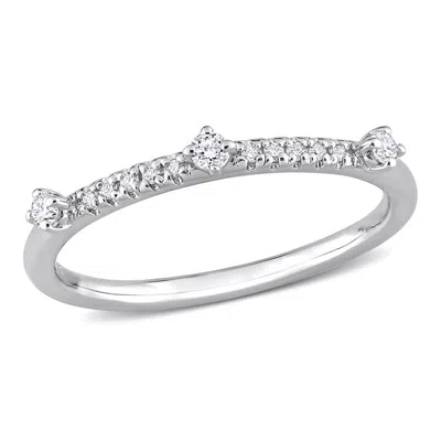 Created Forever 1/7 Ct Tgw Lab Created Diamond Semi-eternity Ring In Platinum Plated Sterling Silver In ["white"]