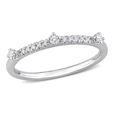 Created Forever 1/7ct Tw Lab-grown Diamond Semi-eternity Ring In Platinum Silver