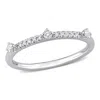 Created Forever 1/7ct Tw Lab-grown Diamond Semi-eternity Ring In Platinum Silver In White
