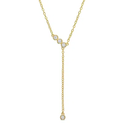 Created Forever 1/8ct Tw Lab-grown Diamond Lariat Necklace 18k Yellow Silver-17 In