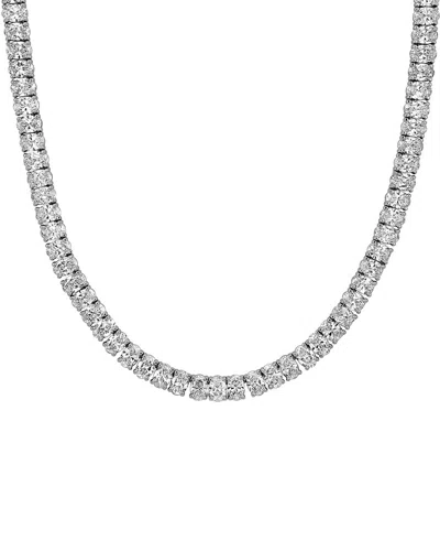 Created Forever 18k 21.81 Ct. Tw. Lab-grown Diamond Tennis Toggle Necklace In Metallic