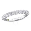 Created Forever 1ct Tdw Lab-created Diamond And Tsavorite Accent Anniversary Ring In 14k White Gold In White