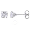Created Forever 1ct Tdw Lab-created Diamond Solitaire Stud Earrings In 14k White Gold In White