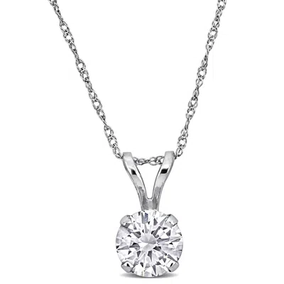 Created Forever 1ct Tdw Lab-grown Diamond Solitaire Necklace 14k White Gold-17 In
