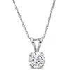 CREATED FOREVER 1CT TDW LAB-GROWN DIAMOND SOLITAIRE NECKLACE 14K WHITE GOLD-17 IN