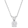 Created Forever 1ct Tdw Lab-grown Diamond Solitaire Necklace Platinum-18 In In Silver