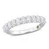 CREATED FOREVER CREATED FOREVER 1CT TDW OVAL LAB-CREATED DIAMOND AND TSAVORITE ACCENT SEMI-ETERNITY IN 14K WHITE GOL