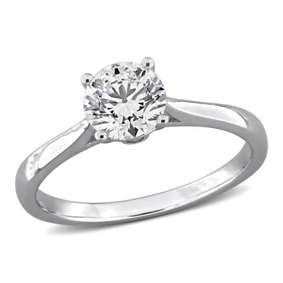 Created Forever 1ct Tgw Lab Grown Diamond Engagement Ring In Sterling Silver In ["white"]