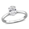 Created Forever 1ct Tgw Oval And Round-cut Lab Grown Diamond Engagement Ring In Sterling Silver In White