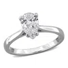 Created Forever 1ct Tgw Pear-shaped And Round-cut Lab Grown Diamond Engagement Ring In Sterling Silv In Metallic