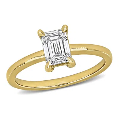 Created Forever 1ct Tw Emerald-cut Lab Grown Diamond Solitaire Engagement Ring In 14k Yellow Gold