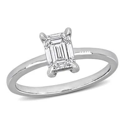 Created Forever 1ct Tw Emerald-cut Lab Grown Diamond Solitaire Engagement Ring In 14k White Gold In ["white"]