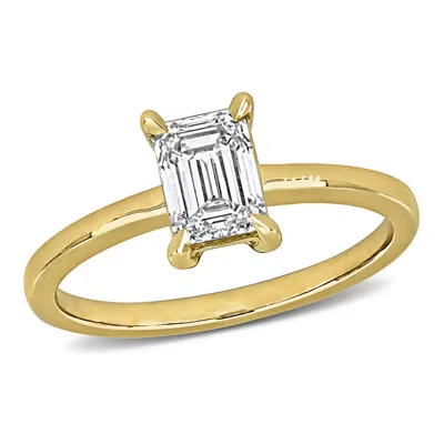 Created Forever 1ct Tw Emerald-cut Lab Grown Diamond Solitaire Engagement Ring In 14k Yellow Gold In ["yellow"]