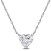 Created Forever 1ct Tw Heart-shaped Lab-grown Diamond Necklace In 14k White Gold - 17 In In White