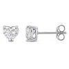 Created Forever 1ct Tw Heart-shaped Lab-grown Diamond Stud Earrings In 14k White Gold In White
