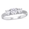 Created Forever 1ct Tw Lab-grown Diamond 3-stone Engagement Ring In 14k White Gold In White